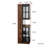 70" Display Cabinet With Glass Doors And Lights, With Multi-Functional Pull-Out Multi-Tier Storage Shelf , Wooden Display Storage Cabinets
