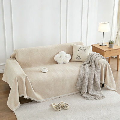 Chenille Sofa Cover Protector, Thick Washable Slip-Resistant Couch Cover Blanket For Pets, Dogs, Cats, Kids, And Furniture Protection For Large Couches, Sectionals, And Chairs