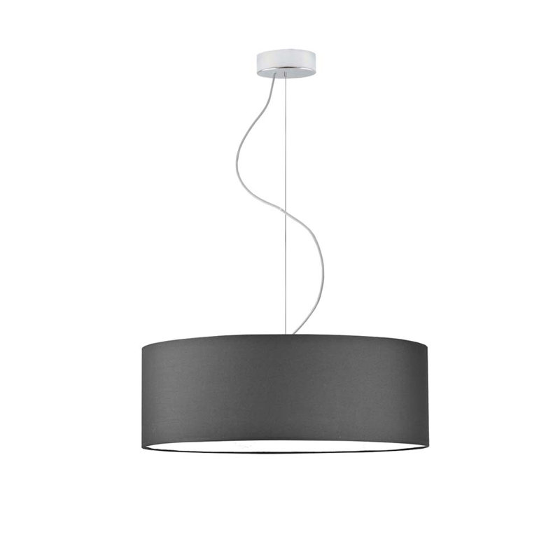 Aubryelle 3 - Light Drum Pendant, Chrome, Graphite, 120cm H x 50cm W x 50cm D