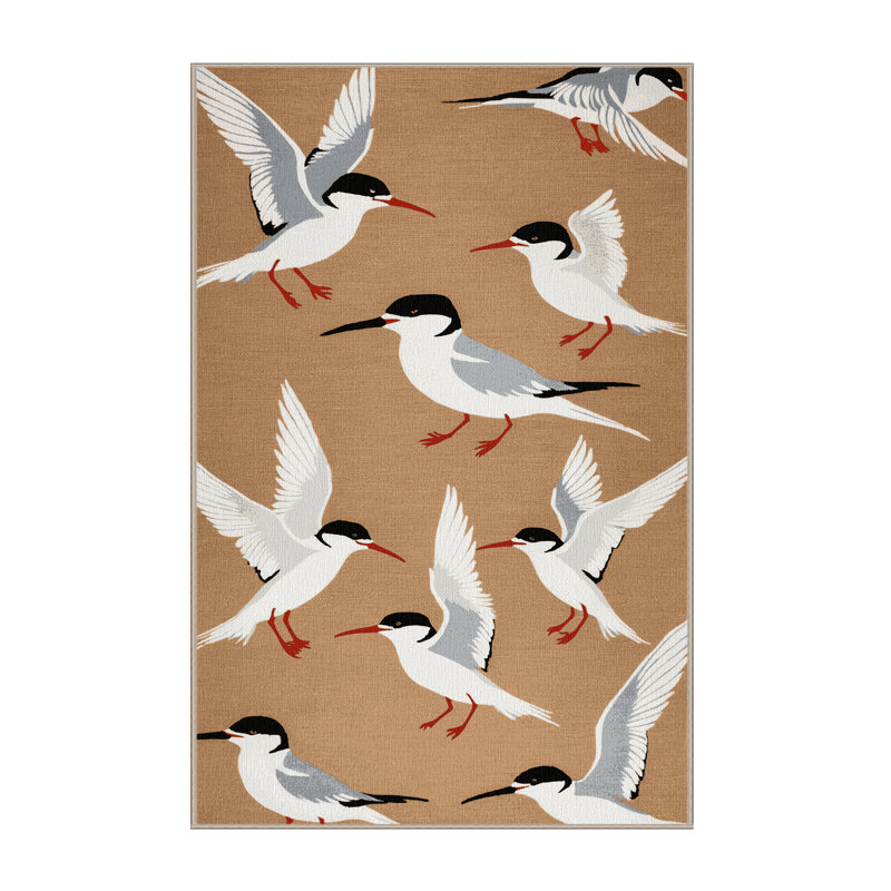 Washable Common Tern Birds Area Rug, Runner 2' x 4'