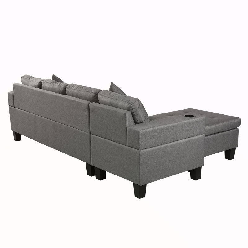 Ensemble de canapé modulaire pour salon avec méridienne en L, porte-gobelet et méridienne moderne à gauche ou à droite
