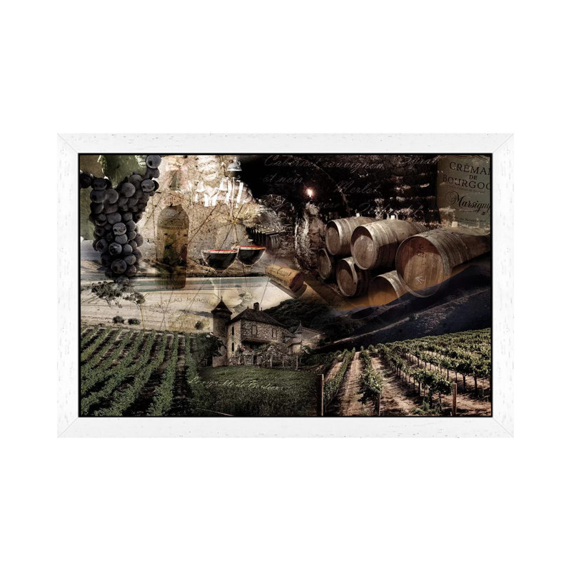 Wine by GraphINC - Print on Canvas, 152.5 cm H x 101.5 cm W, White Floater Framed Canvas