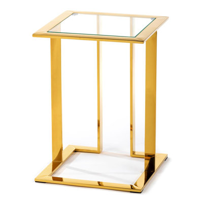 Tommen Glass Top Frame End Table