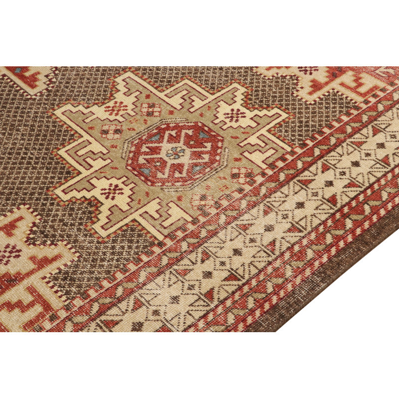 Distressed Homage Wool Geometric Area Rug, Rectangle 10' x 14'
