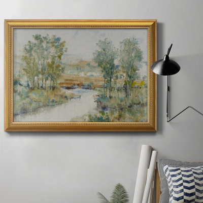 Toile encadrée haut de gamme Trees On The Creek II - prête à être accrochée