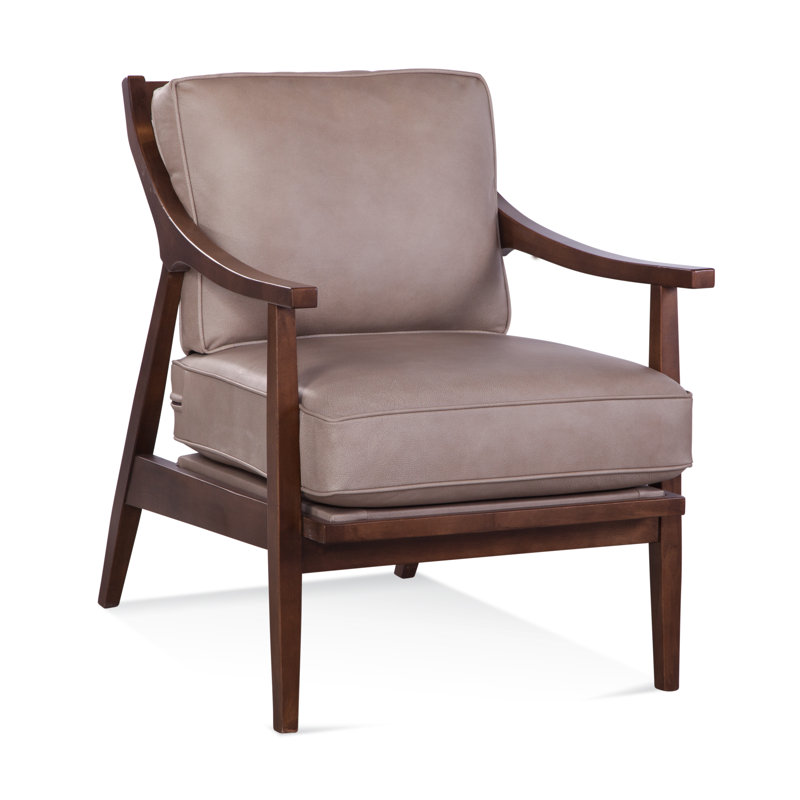 Hollyn Leather Armchair, Luxtan Coal, Frost White