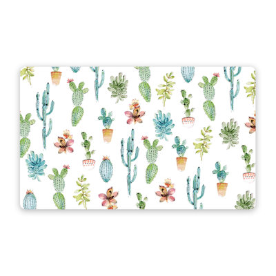 Cactus Melamine Pet Feeding Placemat - 19" x 11.5" - Green