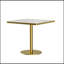 Table de salle à manger carrée moderne de 31,5 pouces avec plateau en faux marbre, assemblage facile et structure en métal robuste pour les espaces compacts