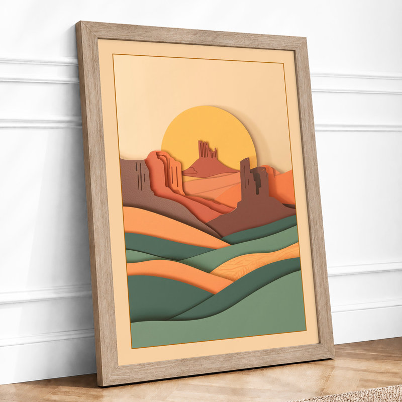 Desert At Sunrise Modern - Print, Oak, A3 - 42.0 x 29.7 cm