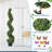 2 Pack Artificial Boxwood Topiary Trees, 5 Ft Outdoor Tall Faux Greenery Plant, Topiary Plants Potted Trees Decoration for Front Porch Home Living Room, Indoor and Outdoor Use-1616320869