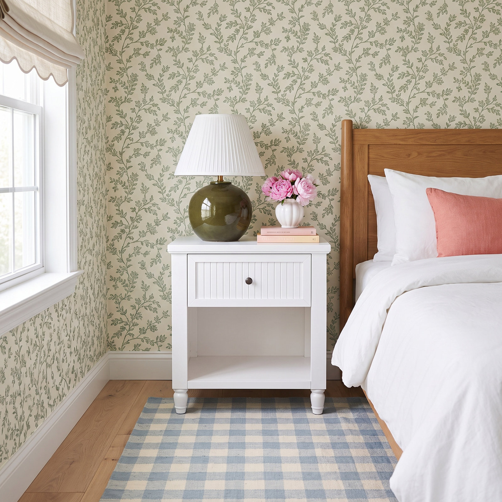 Pearce Acacia Nightstand, White