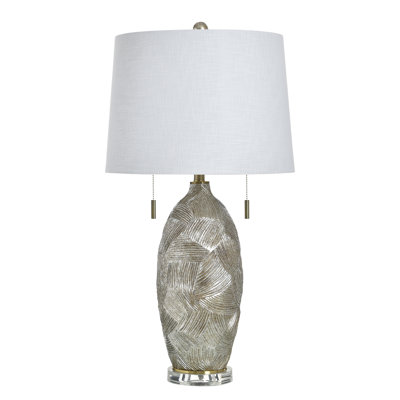 Verdant Leaf Glass Table Lamp