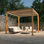 Pergola d'extérieur en aluminium avec toit à persiennes réglable et lumières solaires à DEL