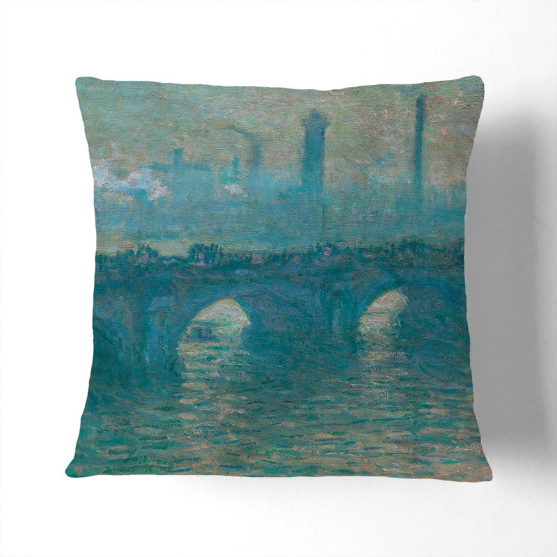 Waterloo Bridge in London Vol.4 Scatter Cushion, 55cm H x 55cm W x 20cm D, White