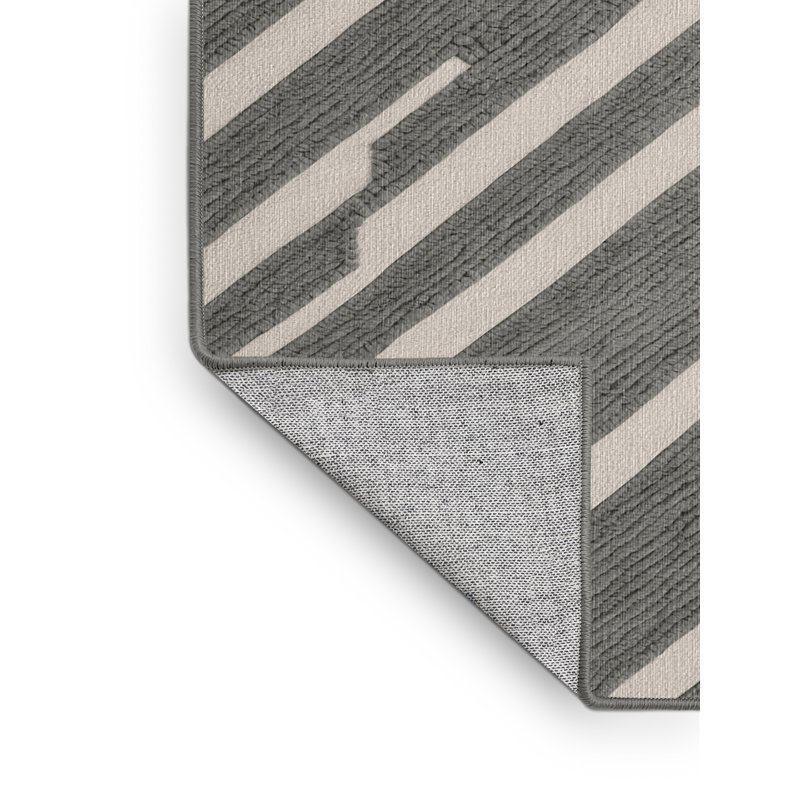  Tapis lavable rayé gris clair, Tapis de couloir 2 pi x 4 pi