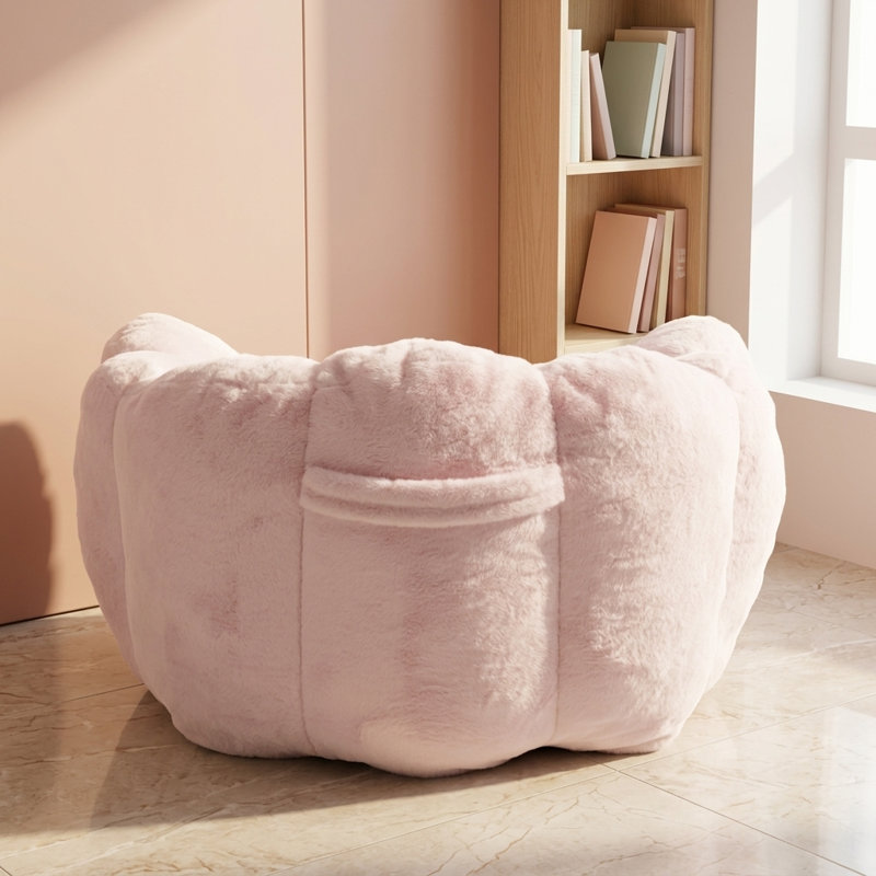 Fauteuil à billes Petal, Pink Microsuede