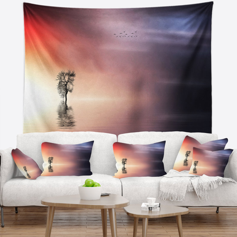 Tapisserie «Lonely Tree and Birds», H 50 po x l 60 po