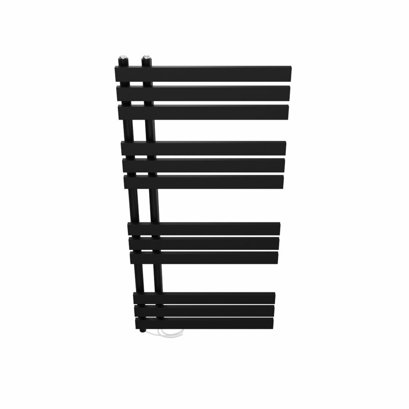 Carralero Designer Towel Rail Heated Towel Rails, 120cm H x 60cm W x 7.35cm D, Black