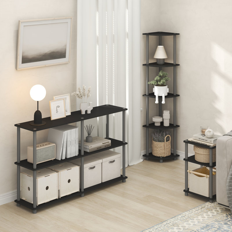 Turn-N-Tube 29.46cm W Manufactured Wood Shelving Unit, Black/Grey