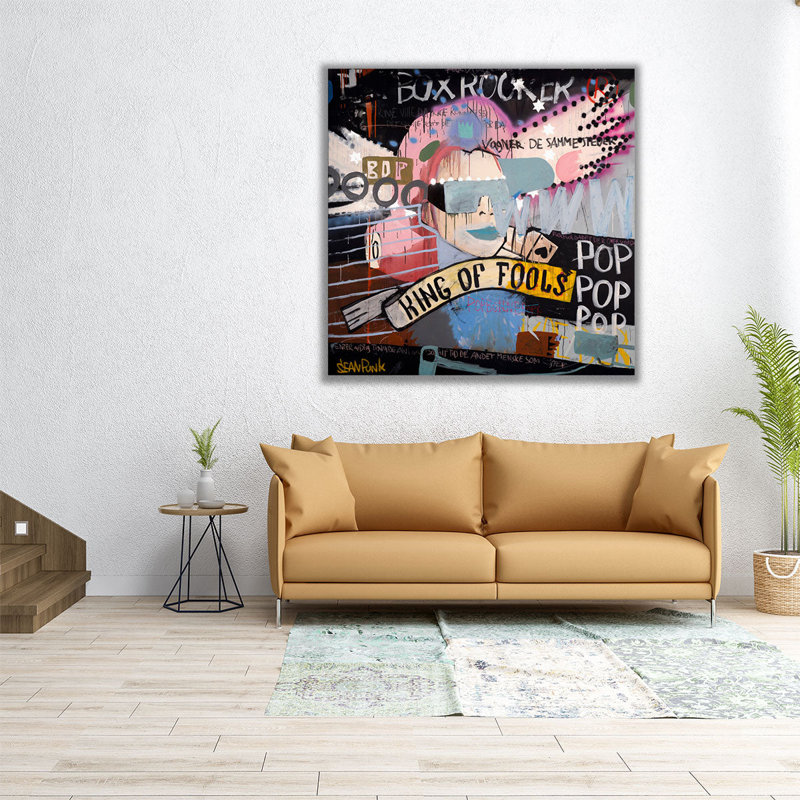 «King of Fool», reproduction d'art sur toile, H 12 po x l 12 po