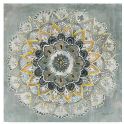 'Sunburst Mandala' Acrylic Painting Print on Wrapped Canvas