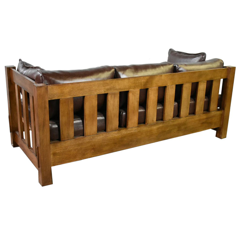 Canapé à accoudoirs en cuir véritable 77 po Dusean
