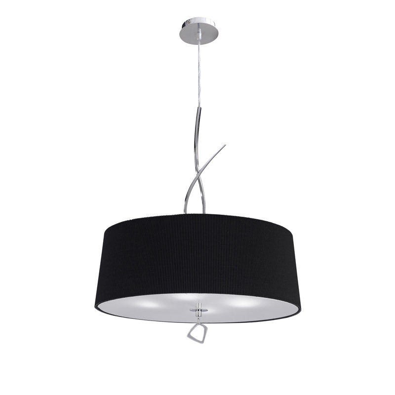 Eurich 4 - Light Drum Pendant, Black, Polished Chrome