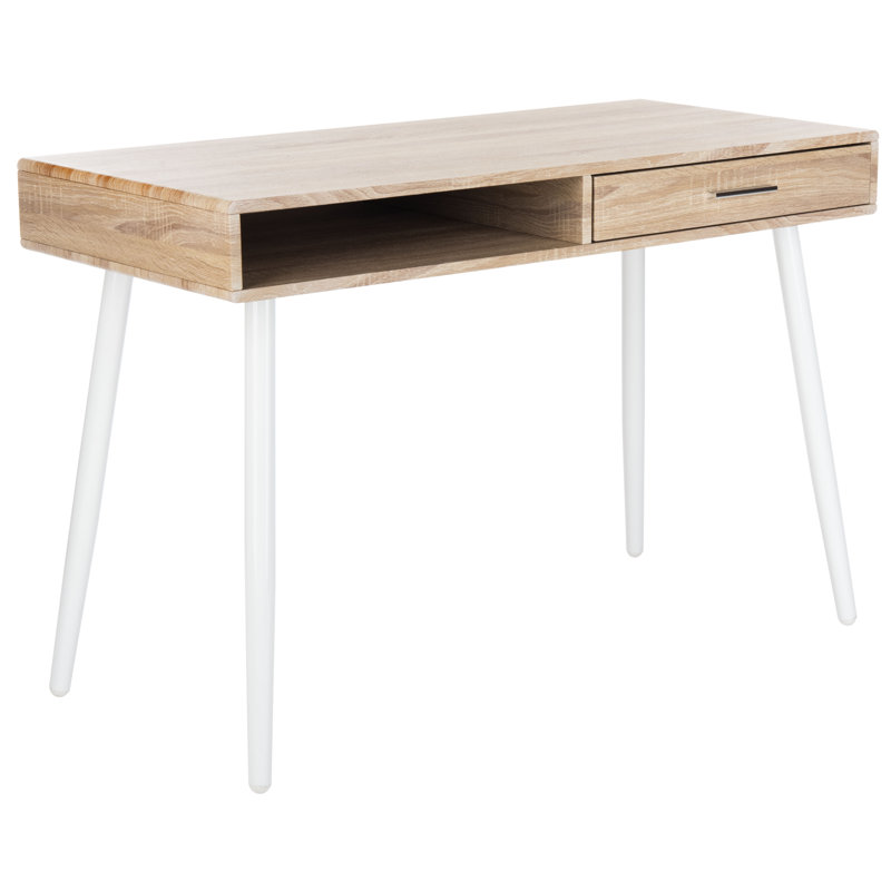 Saxatil Metal Base Writing Desk, Natural/White