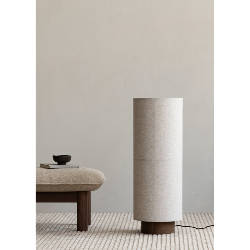 Brasilia Ottoman, Bouclé 02 Acrylic, Natural Oak