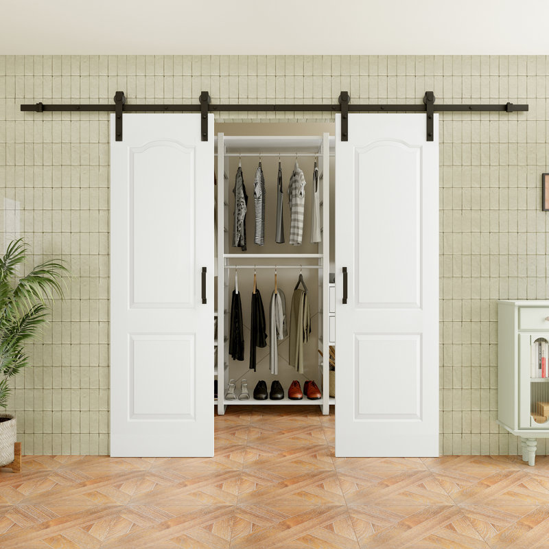 Porte de grange coulissante en bois 80 po H 2Lite, 48 po x 80 po