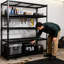 Unité robuste à 5 tablettes, l 48 po x P 24 po, H 72 po, hauteur réglable, installation, capacité de 4 000 lb, pour le garage, le sous-sol, l'entrepôt, l'atelier, les tablettes en métal noir et, également, la charge totale