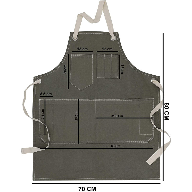 Solid Colour Cotton Apron Sets, Green