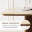 Bureau moderne rectangulaire 63 ", bureau en faux marbre avec plateau double