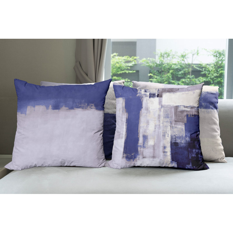 Reversible Pillow Cover, 16" H x 16" W, Ceil Blue / Dark Lavender