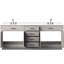 84 po Meuble-lavabo double large en chêne blanc, comptoir en quartz, robinet, mécanisme de fermeture en douceur, meuble-lavabo en bois massif et l 22 pi, finition, surface, fermeture, maquillage