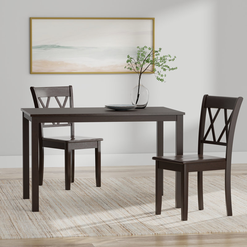 Tove Four Leg Dining Set, Dark Walnut, Dark Walnut, 3 Piece Dining Set