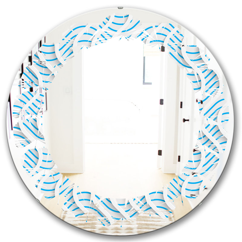 Miroir mural sans cadre à motif 3D et lumière II, 23,6 po x 23,6 po