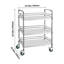 3 chariots de rangement mobiles en acier inoxydable, avec hauteur réglable et roulettes verrouillables pour la cuisine de l’hôpital - argent, chariot de service médical à roulettes