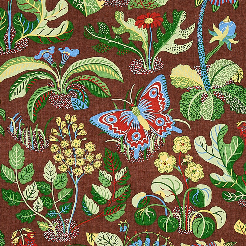 Tissu papillon exotique, Brun