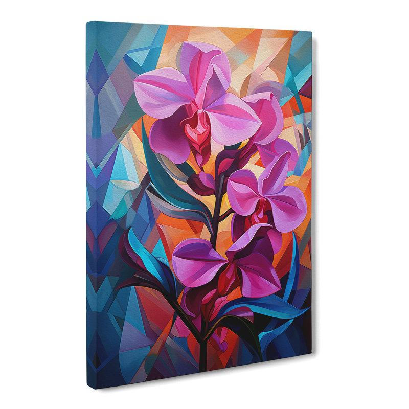 Orchid Flower Cubism - Print, 76cm H x 50cm W x 3cm D