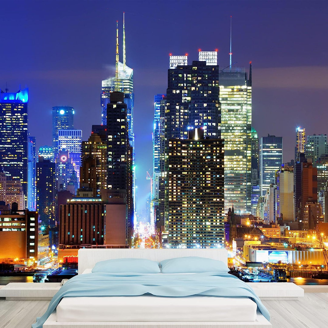 Lower Manhattan from Across the Hudson River in New York City Paintable Wall Mural IDEA4WALL