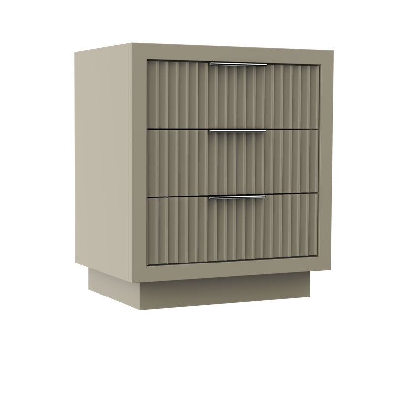 Lecrieú Three-Drawer Single Bath Vanity, 30", French Olive, Polished Chrome