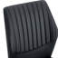 Mai de 4 chaises de salle à manger en polyuréthane noir à haute résilience avec pieds en métal argenté, conception à rayures verticales, bonne capacité de soulagement de la fatigue-121107599-121107600-121107603