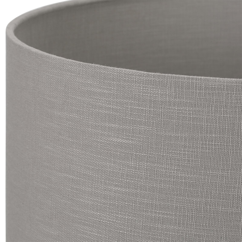 Lino Self Lined Linen Drum Shade, 23cm H x 35cm W x 35cm D, Steel Grey