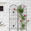 Treillis de jardin en métal antirouille 71 po x 19,7 po, support extérieur pour la gloire du matin, concombre, assemblage facile, vignes de lierre, haricots, procédure de fixation
