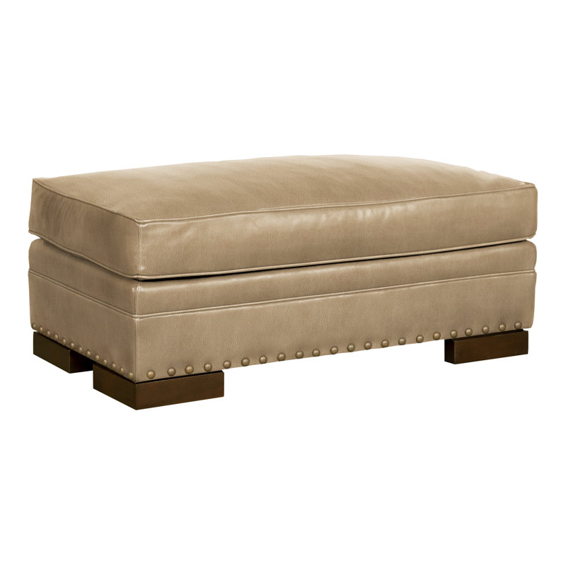 Riverside Upholstered Ottoman, Havana, Ziggy Dune Genuine Leather, Yes