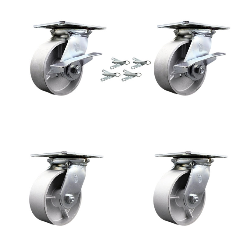 4 Piece Semi Steel Caster Set