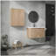 Meuble-lavabo mural avec lavabo et armoire latérale, porte à fermeture en douceur, armoire combinée-1412155831