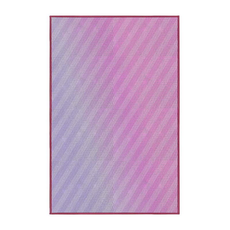 Tapis rose à motifs/mauves de zone, Rectangle 5 pi x 7 pi