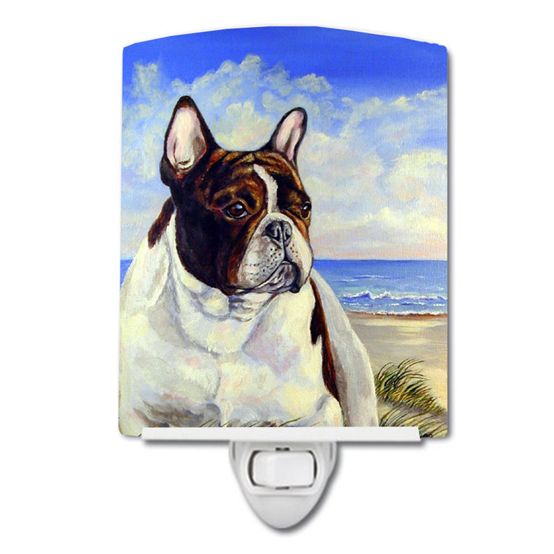 Veilleuse bouledogue français à la plage en céramique